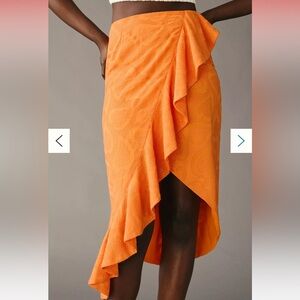 NWT Maeve Slim Ruffle Wrap Skirt 14